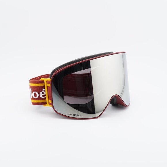 Chloe CH0072S 002 Ski Mask Burgundy/Yellow Shield Frame, Violet Lenses main image 2